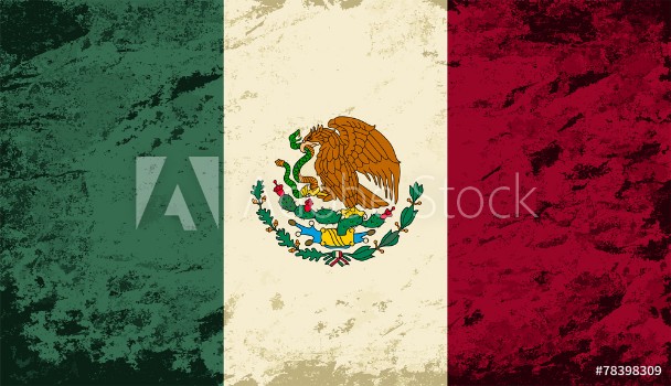 Picture of Mexican flag Grunge background Vector illustration